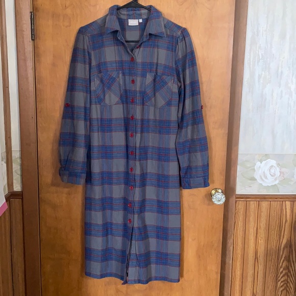 EShakti Plaid Button Shirtdress Sz 6 - Picture 1 of 5